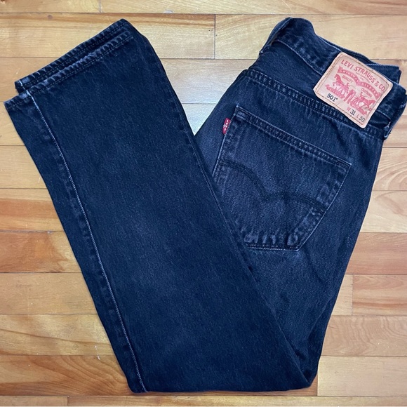 Levi’s 501 Black Straight Jeans Size 31x30 - Picture 1 of 5
